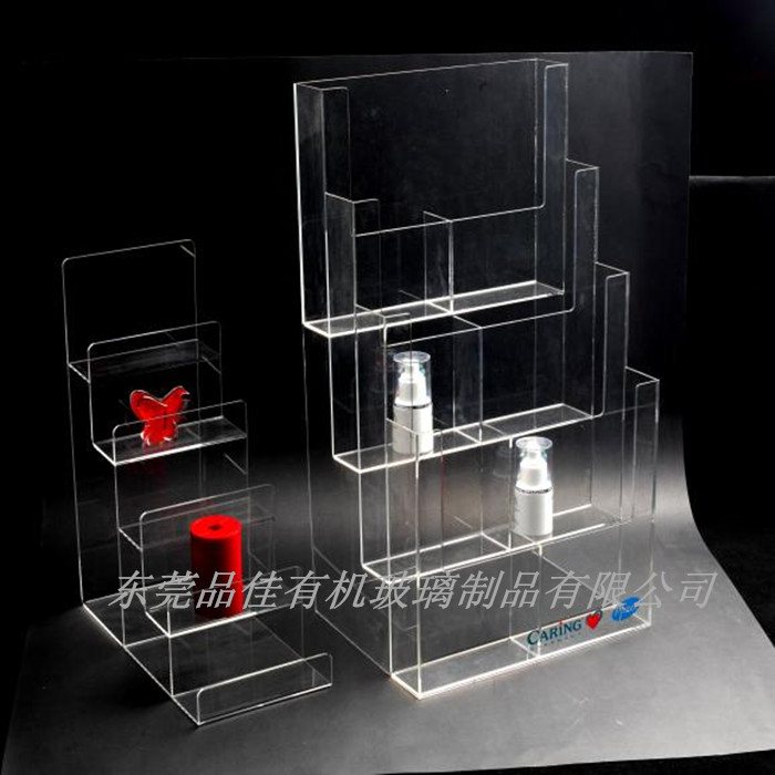 东莞有机玻璃展示架 透明梯形亚克