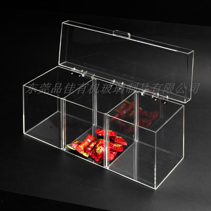 东莞有机玻璃食品盒 透明翻盖亚克力食品盒 定制亚克力食品盒
